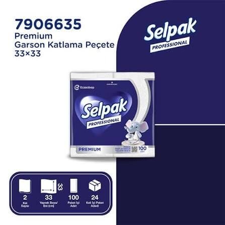 Selpak Professional Garson Katlama Pçt 33*33 - 100'Lü